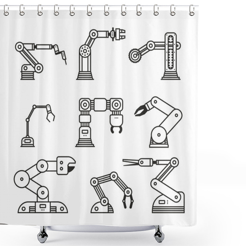 Personality  Industrial Robot Arm Shower Curtains