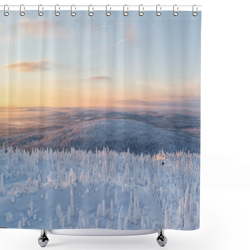 Personality  Winter Landscape At Lapland Shower Curtains