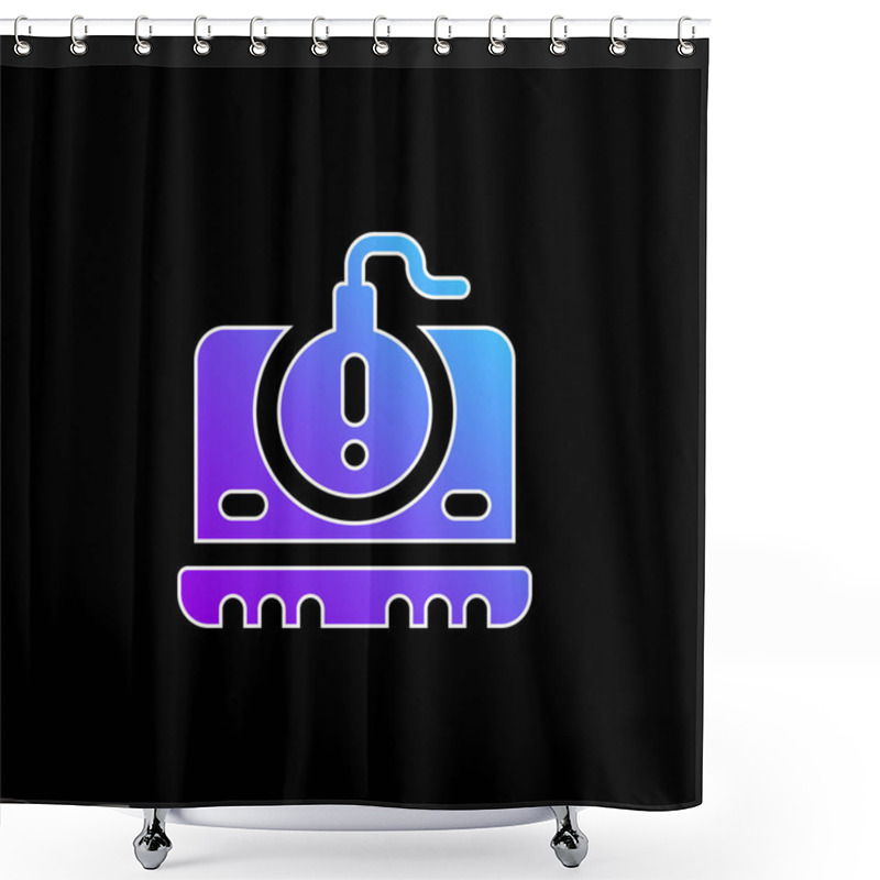 Personality  Bomb Blue Gradient Vector Icon Shower Curtains