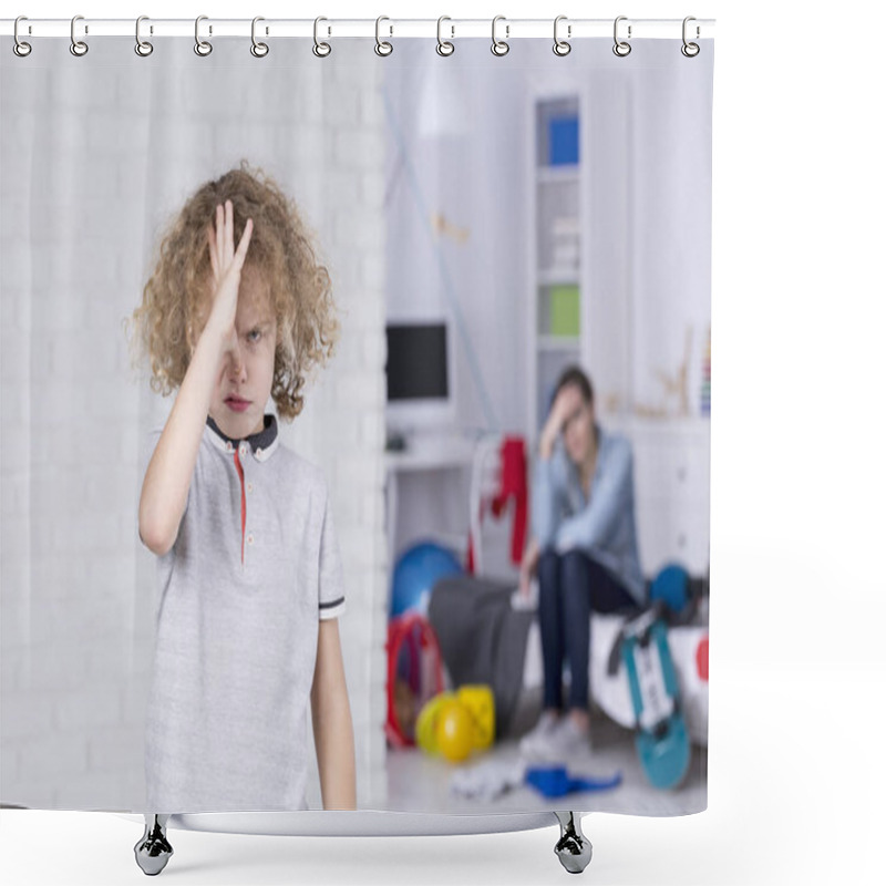 Personality  Boy Pulling Faces Shower Curtains