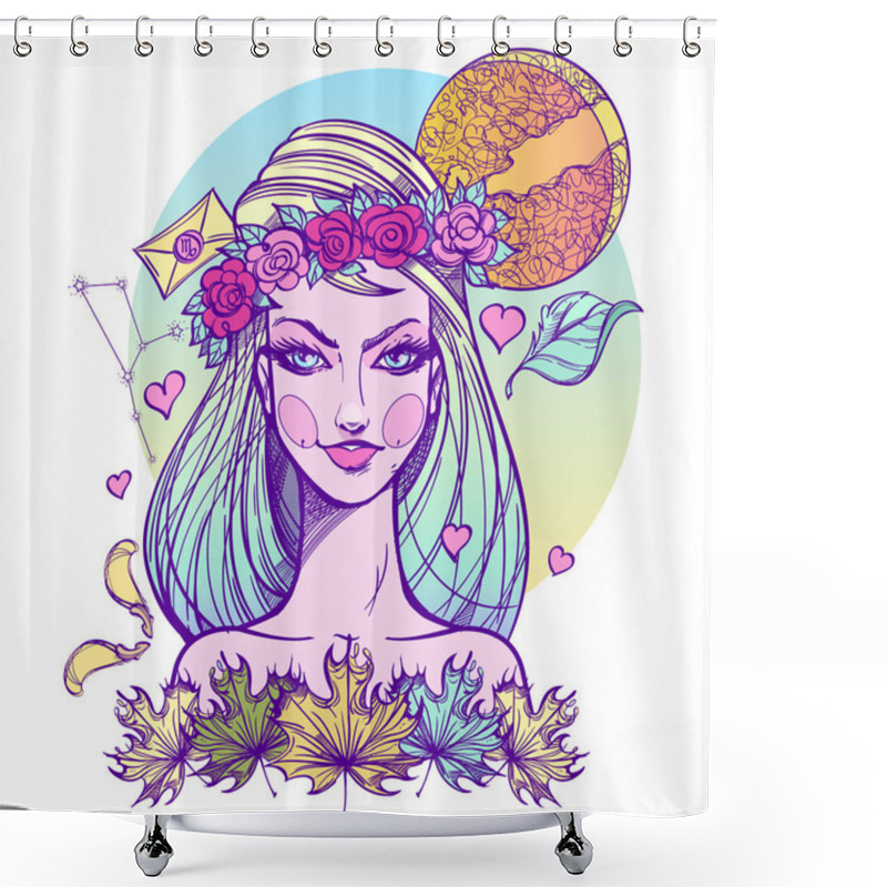 Personality  Girl Zodiac Sign Virgo.  Shower Curtains