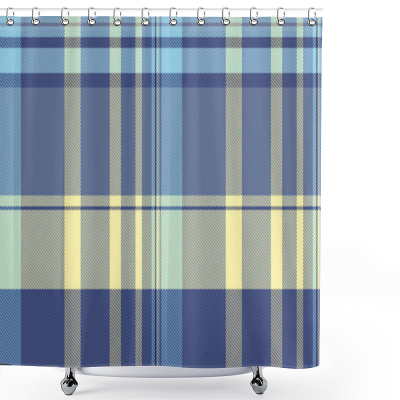 Personality  Elegant Pastel Plaid Pattern In Soft Blue, Yellow, And Gray Tones. Ideal For Textile Design, Apparel, Packaging, Or Website Backgrounds.  Provides A Subtle Yet Stylish Texture. Shower Curtains