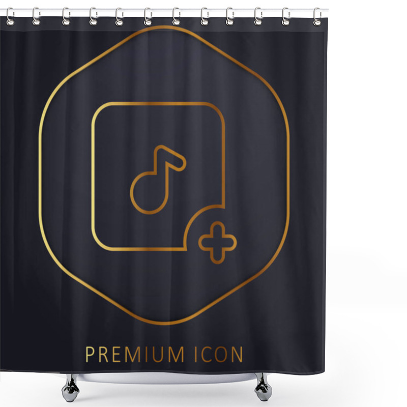 Personality  Add Golden Line Premium Logo Or Icon Shower Curtains