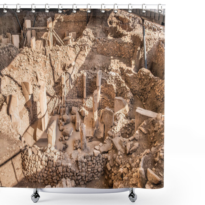 Personality  Gobeklitepe, Sanliurfa / Turkey - October 2019: Gobekli Tepe Is An Archaeological Site In Sanliurfa, Turkey Shower Curtains