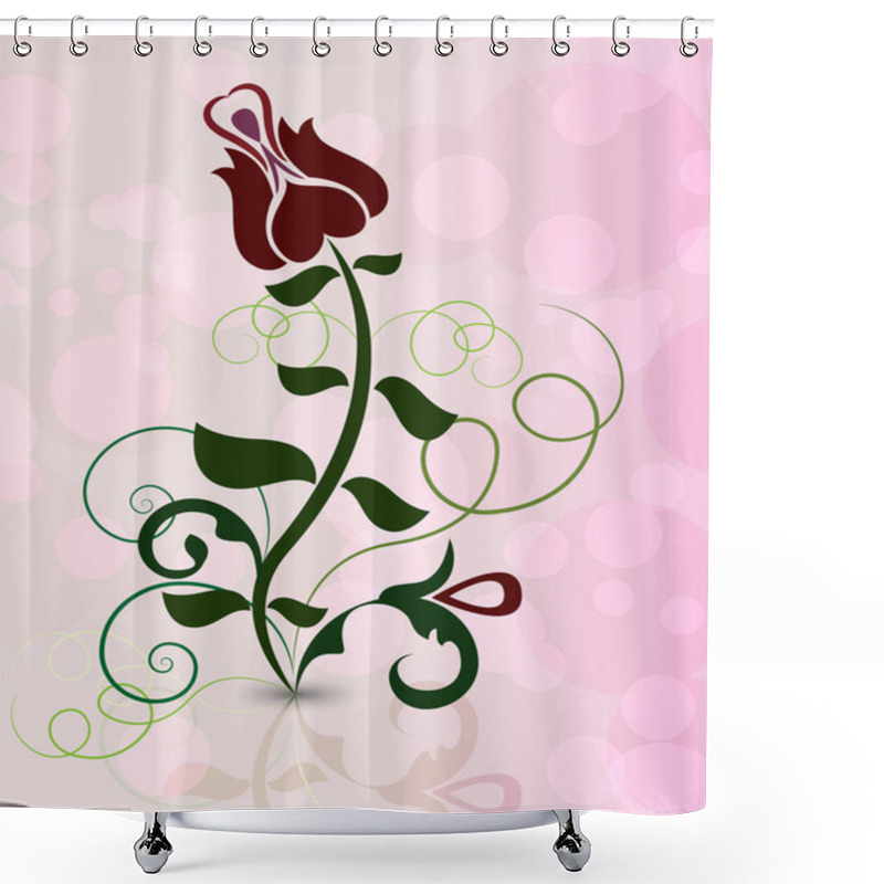 Personality  Abstract Rose Flower On Pinky Background Shower Curtains