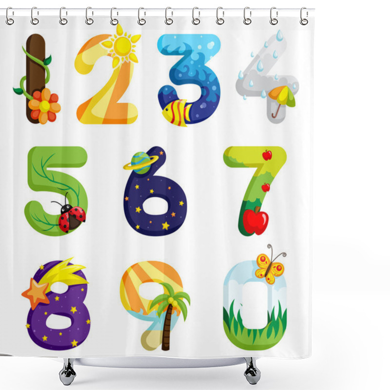 Personality  Numbers Set Shower Curtains