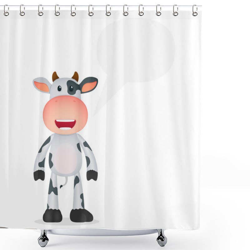 Personality  Funny Cartoon Cow Shower Curtains