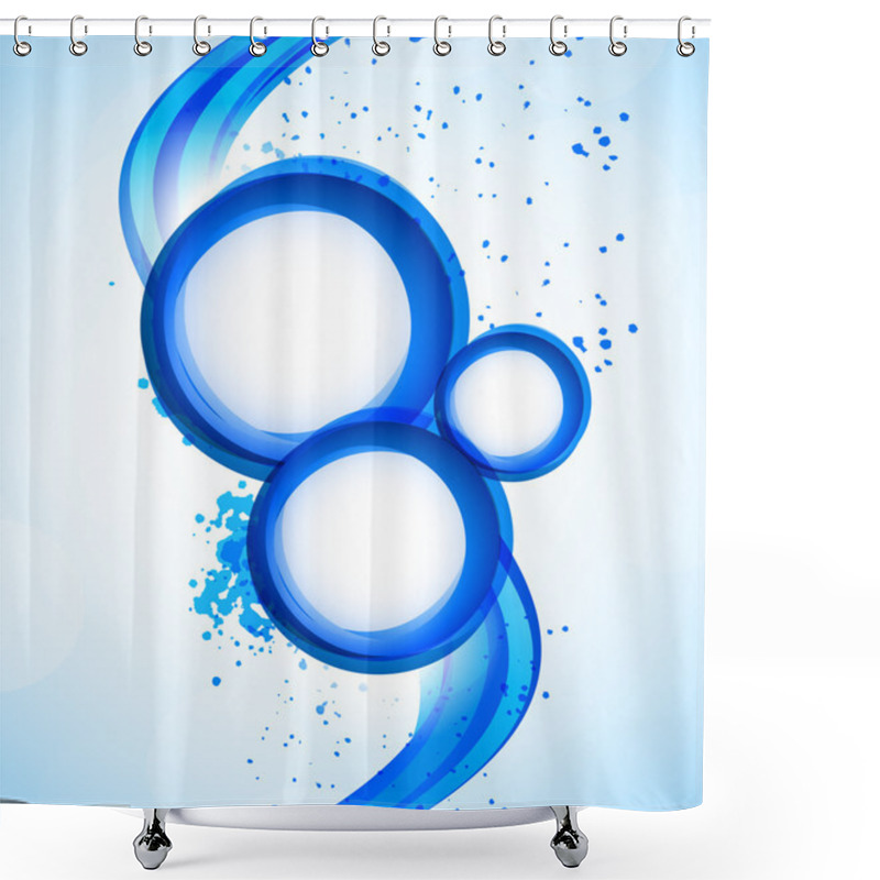 Personality  Background With Blue Circles Shower Curtains