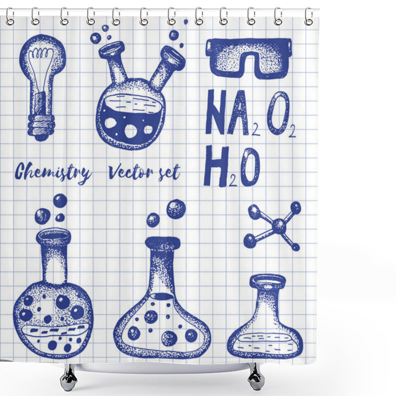 Personality  Chemistry And Biochemistry Vector Set Shower Curtains