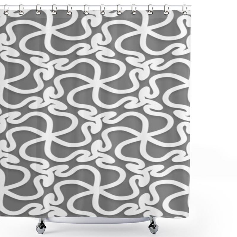 Personality  White 3d Wavy Pattern Shower Curtains