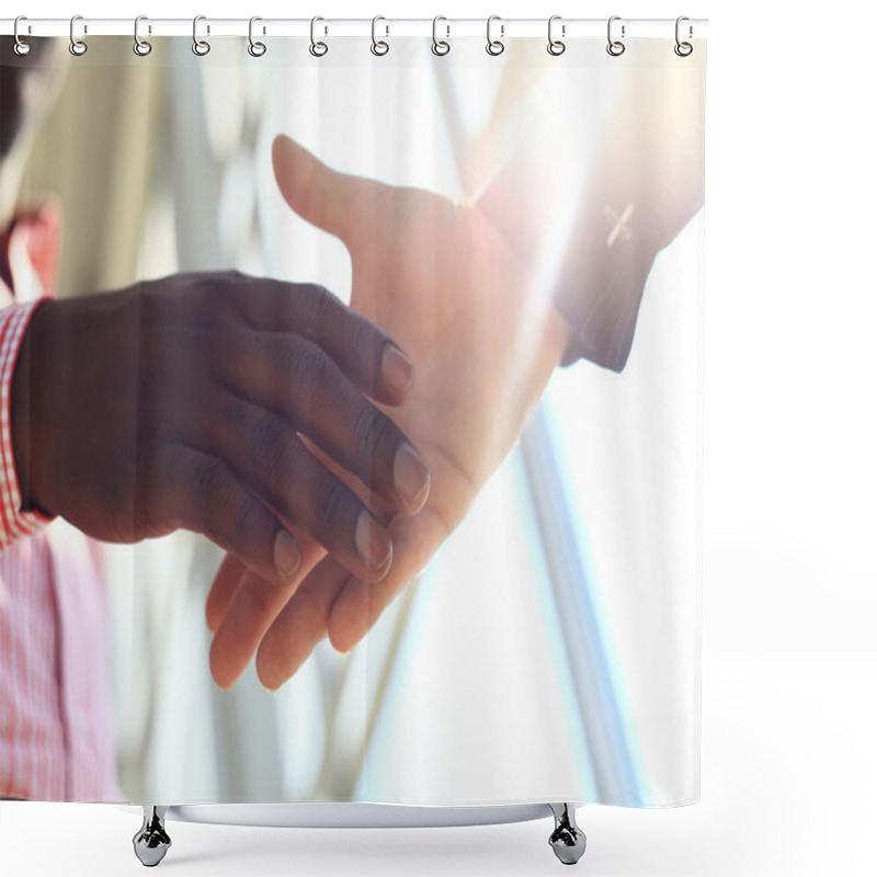 Personality  Business People Shaking Hands Shower Curtains