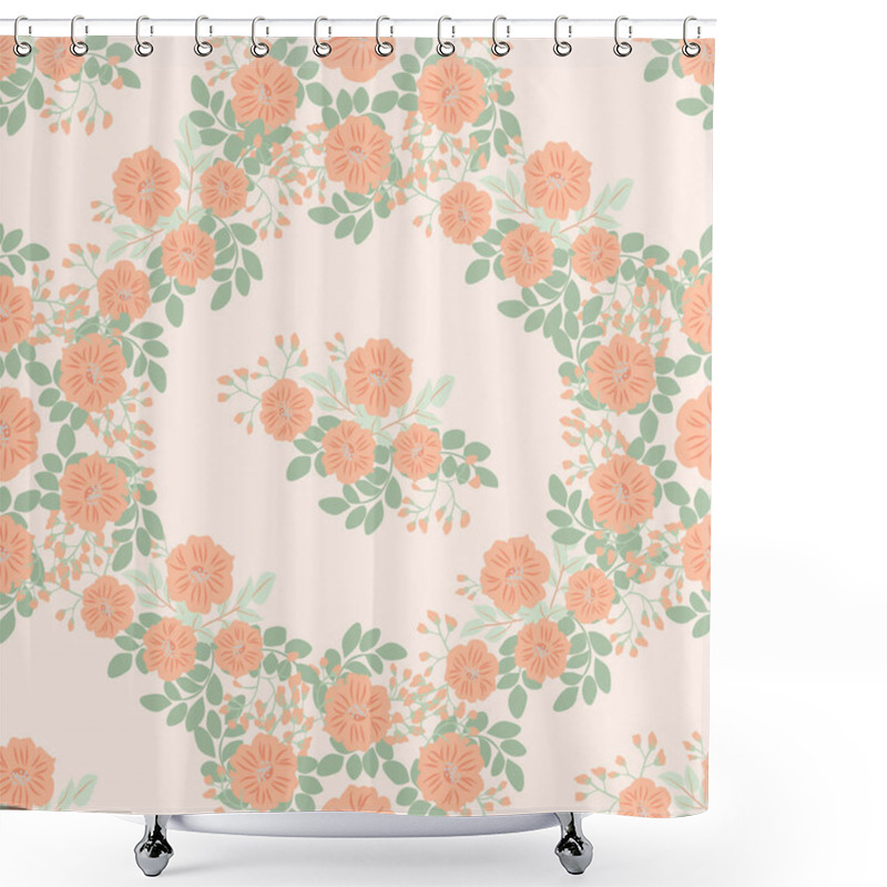 Personality  Seamless Plant Pattern With Antique Folk Flowers. Shabby Chic Style Millefleurs. Floral Background For Textile, Wallpaper, Covers, Surface, Print, Wrap, Scrapbooking, Decoupage. Shower Curtains