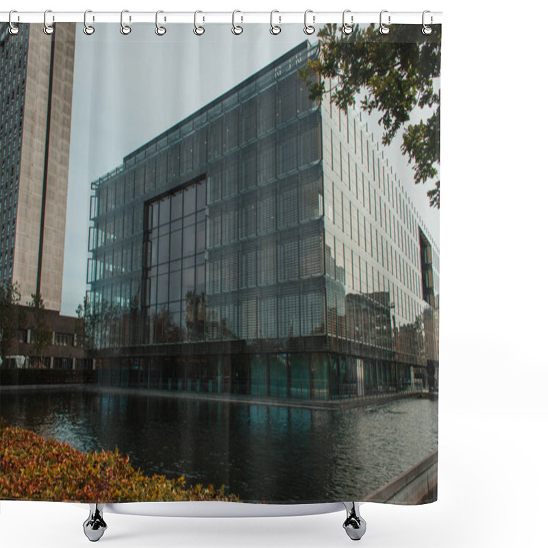 Personality  Buildings Near Canal With Blue Sky At Background, Copenhagen, Denmark  Shower Curtains