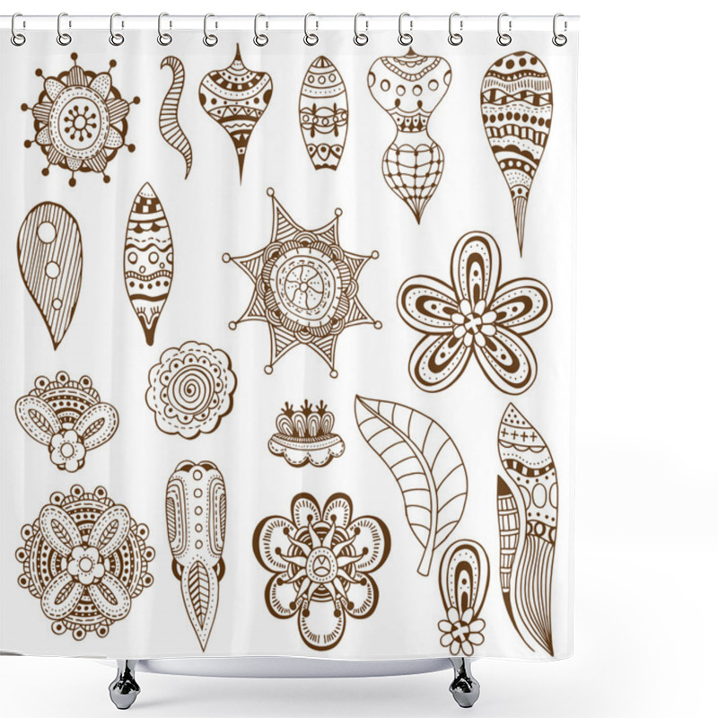 Personality  Abstract Flowers, Leafs Shower Curtains