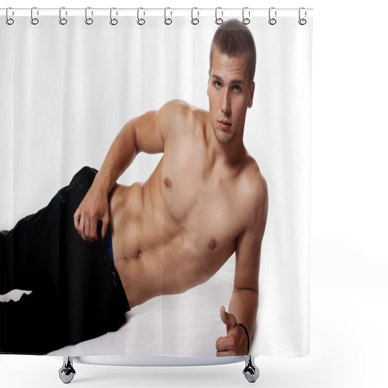 Personality  Young Man With A Naked Torso Shower Curtains