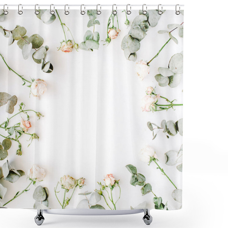 Personality  Wreath Frame With Roses Shower Curtains