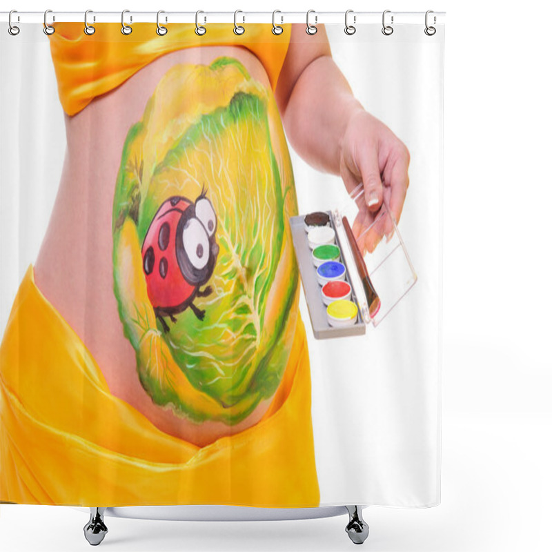 Personality  Pregnant Woman's Belly Shower Curtains