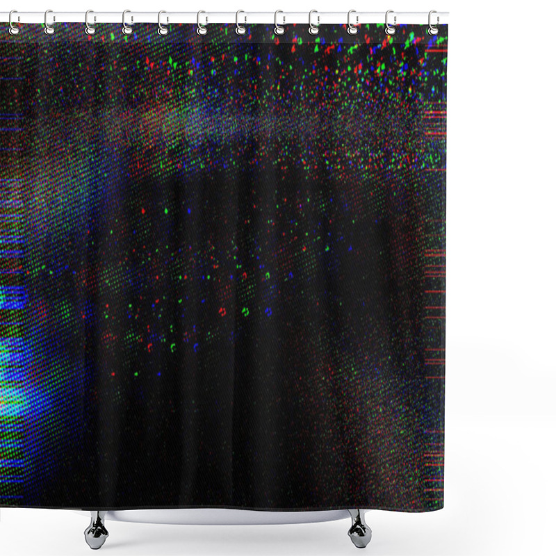 Personality  Test Screen Glitch Texture Shower Curtains