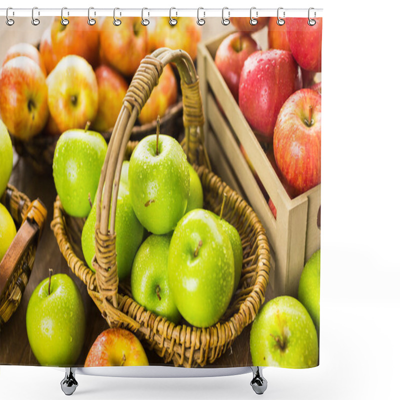 Personality  Variety Of Organic Apples Shower Curtains