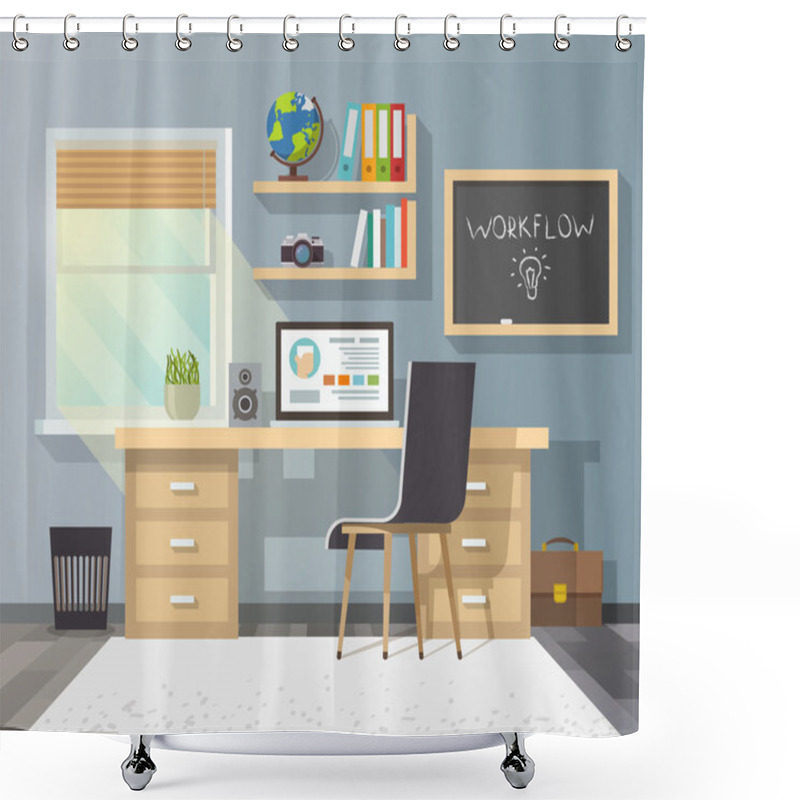 Personality  Workplace In Sunny Room Shower Curtains