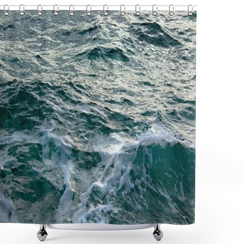 Personality  Waves Of The Stormy Sea Shower Curtains