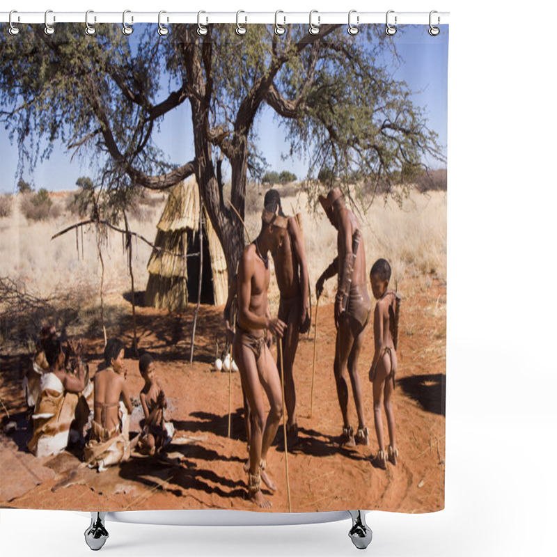 Personality  San People In Native Settlement Shower Curtains