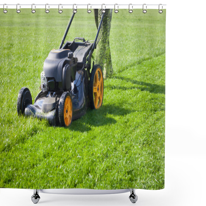 Personality  Lawn Mower Grass Shower Curtains