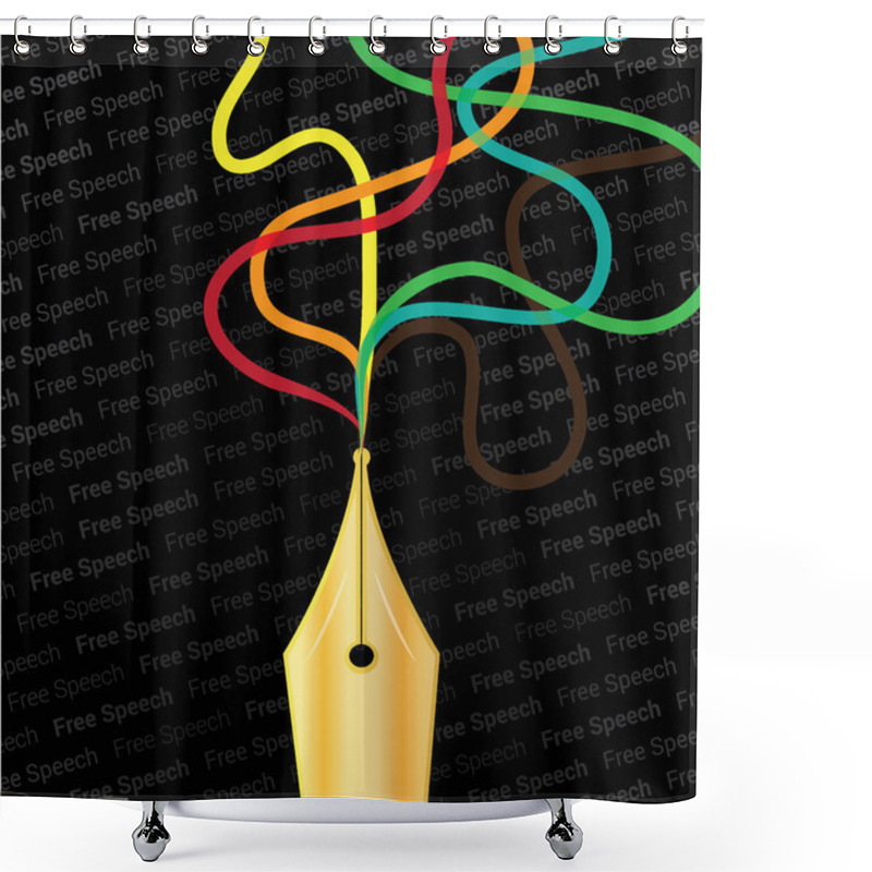 Personality  Free Speech Poster Shower Curtains