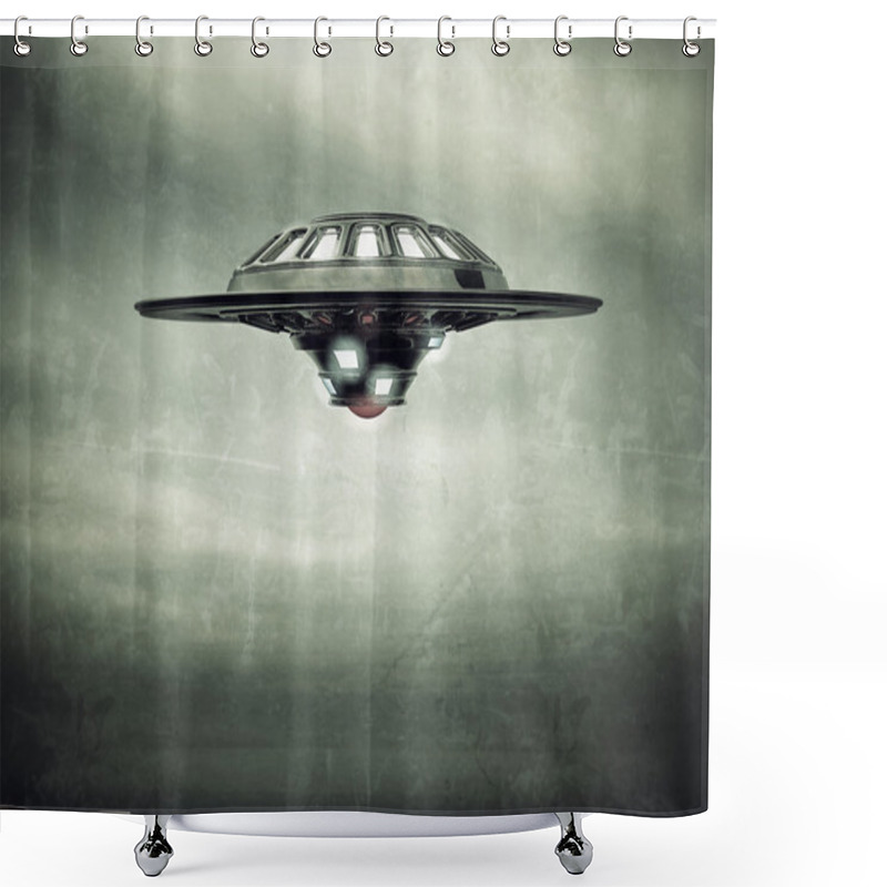 Personality  Ufo Spaceship Shower Curtains