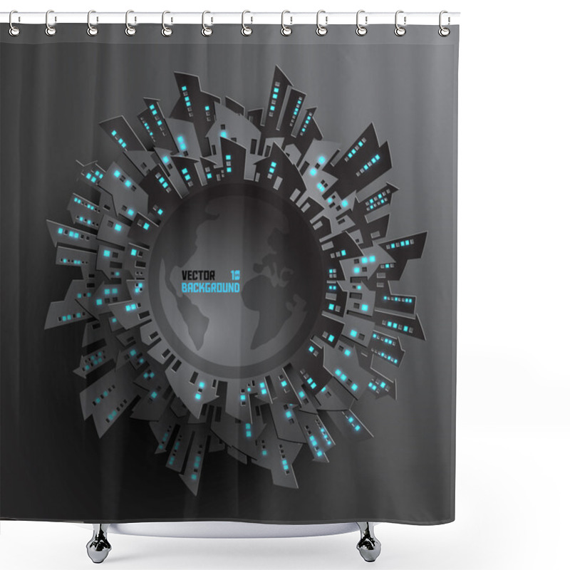 Personality  Abstract 3D Paper Globe Shower Curtains