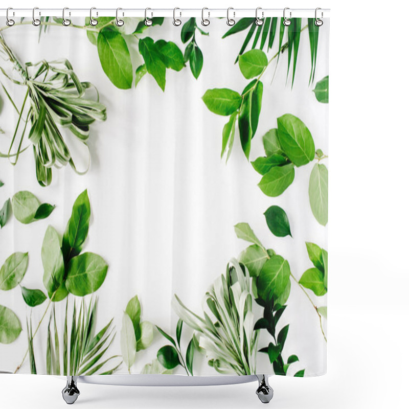 Personality  Green Leaves Frame Shower Curtains