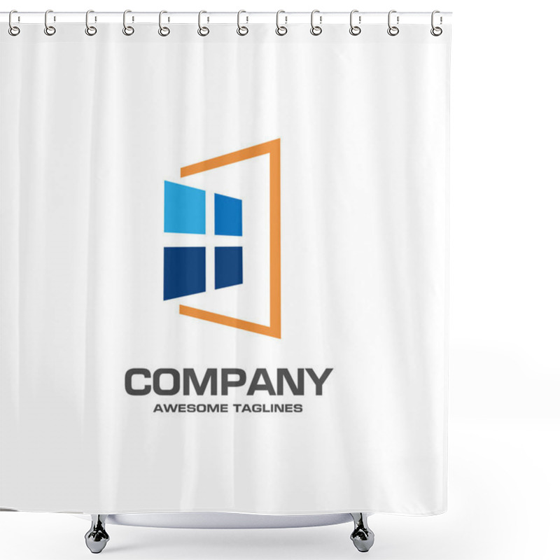 Personality  Window Logo Template Vector Shower Curtains