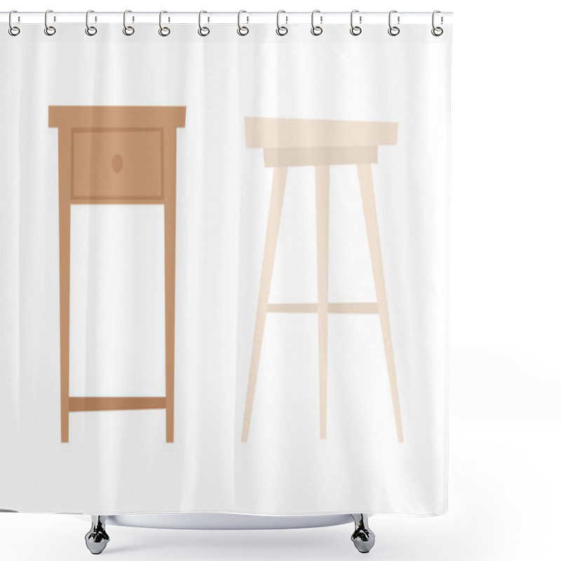 Personality  Chair Vector Vector Illustration. Shower Curtains