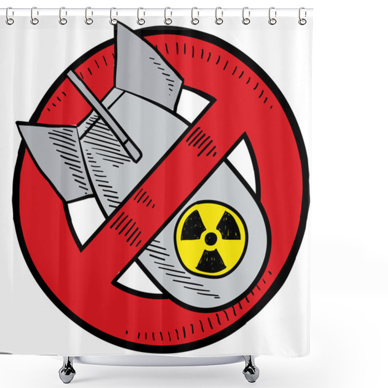 Personality  Anti-nuclear Weapons Sketch Shower Curtains