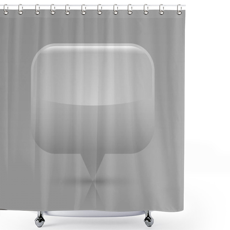 Personality  Gray Glossy Blank Map Pin Icon. Rounded Rectangle Web Button With Shadow And Reflection On Light Gray Background. This Vector Illustration Saved In 8 Eps Shower Curtains