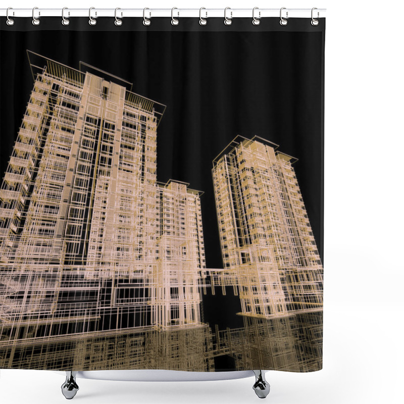 Personality  Abstract Modern Architecture Shower Curtains