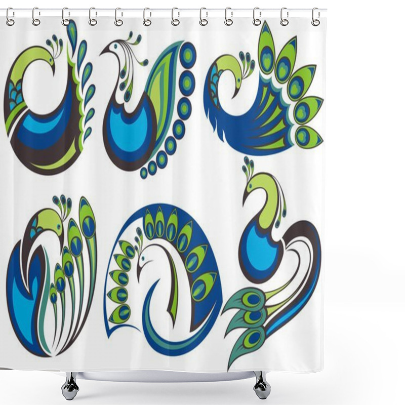 Personality  Peacock Birds Shower Curtains