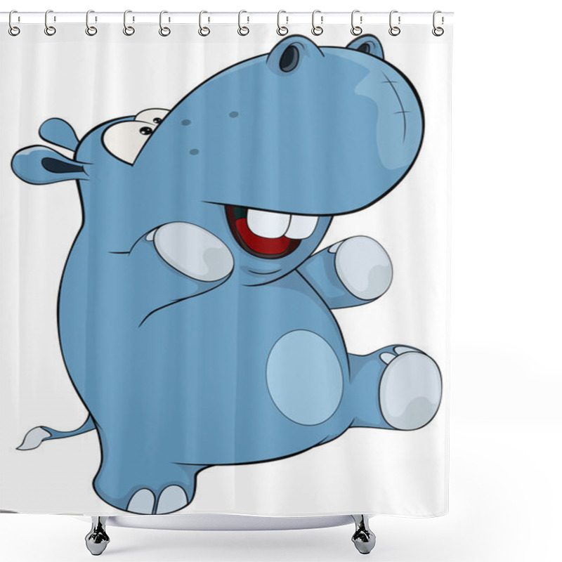 Personality  Cute Hippopotamus Shower Curtains