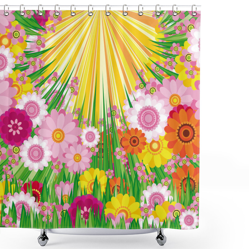 Personality  Easter Floral Background Shower Curtains