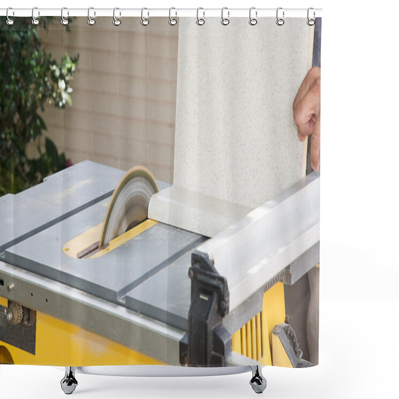 Personality  Table Saw Cutting Laminate Shower Curtains