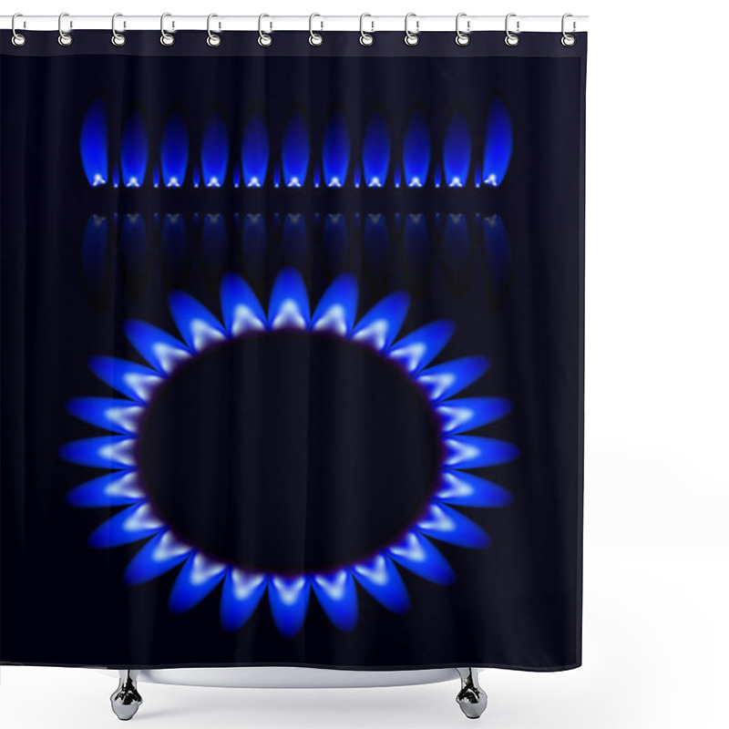 Personality  Natural Gas Flame Isolated On Black Background Shower Curtains