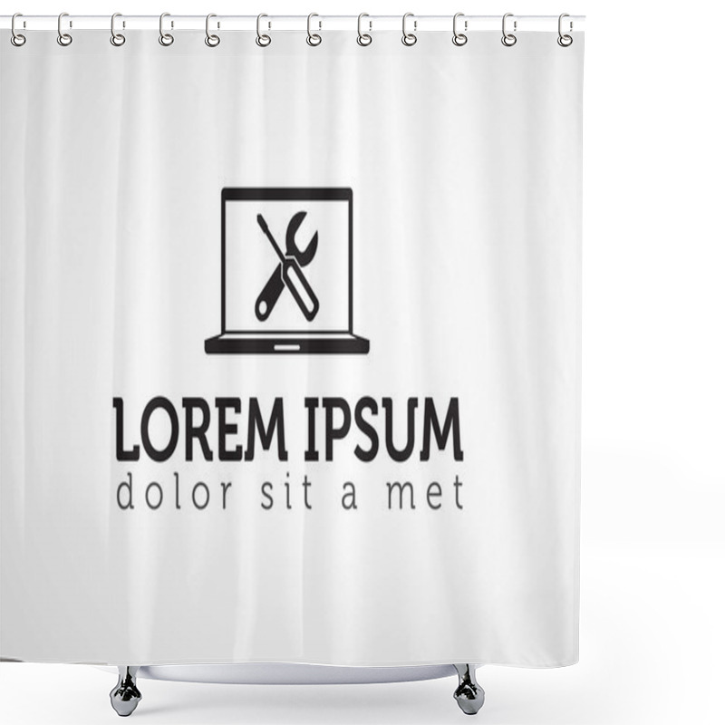 Personality  Computer Company Logo Template Shower Curtains