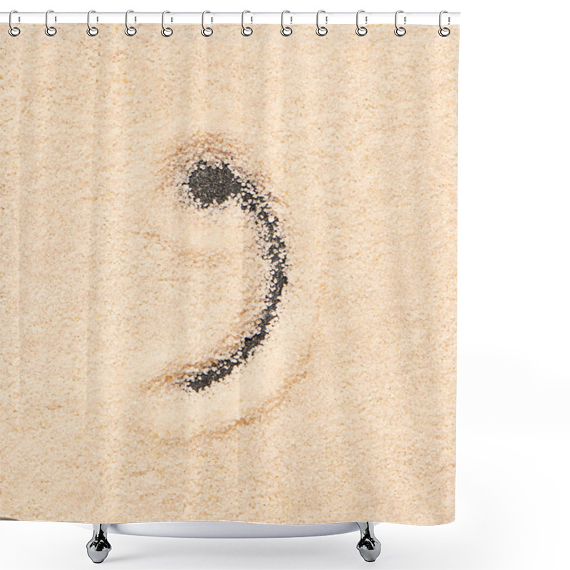 Personality  Comma Symbol Written On Sand Shower Curtains