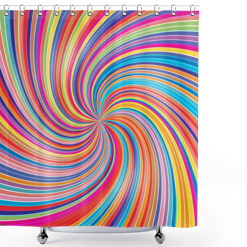 Personality  Swirling Radial Background Helix Rotation Rays Helix Pattern Sun Light Beams Shower Curtains