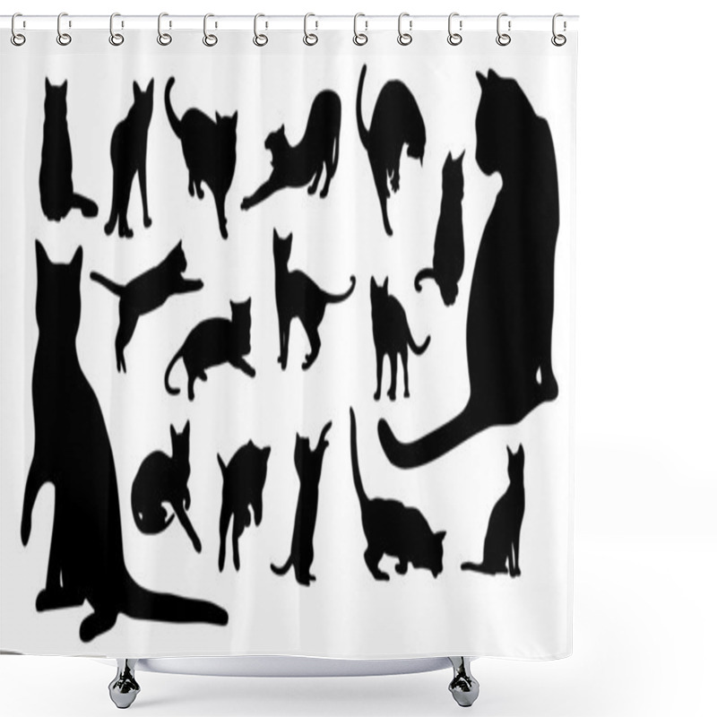 Personality  Cat Silhouettes Shower Curtains