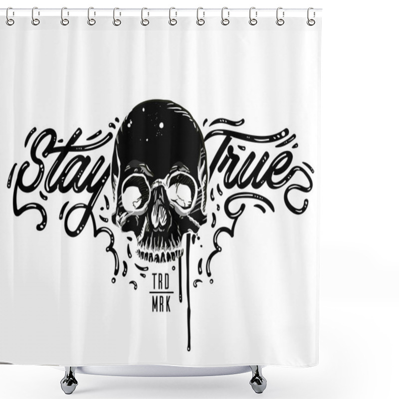 Personality  Stay True Typography Shower Curtains