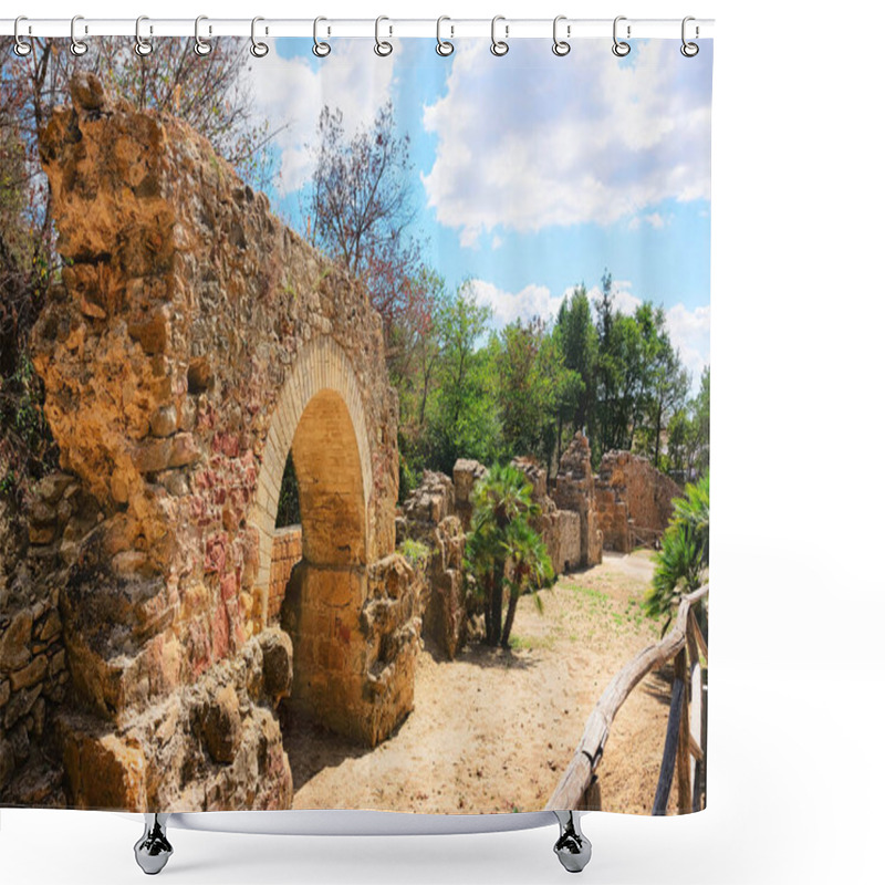 Personality  Old Roman Ruins In Villa Romana Del Casale Piazza Armerina Shower Curtains