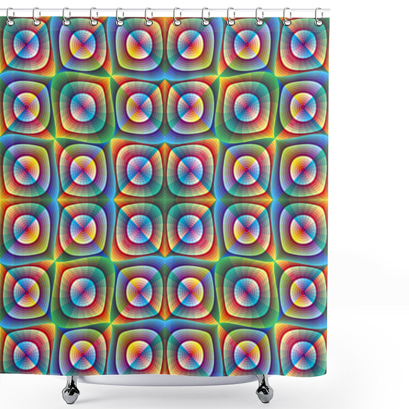 Personality  Optic Illusion Illustration With Geometric Pattern Shower Curtains