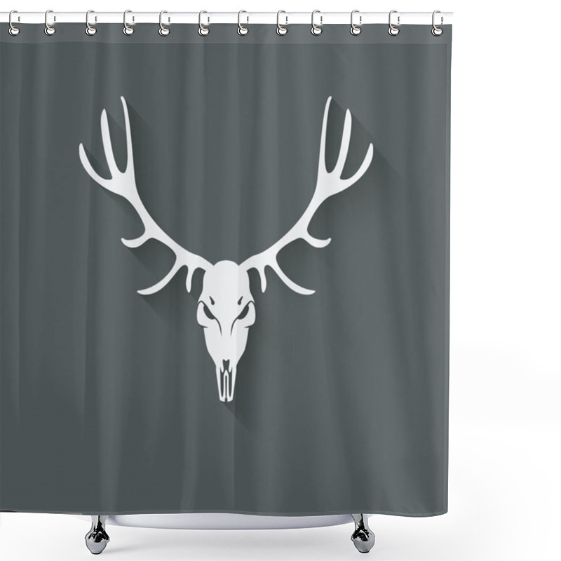 Personality  Deer Skull Silhouette Shower Curtains