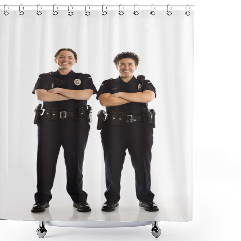 Personality  Policewomen Crossing Arms. Shower Curtains